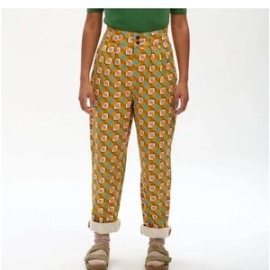 Lucy & Yak Addison Jeans ORGANIC COTTON Bodhi geometric print size 42 Uk22 US18